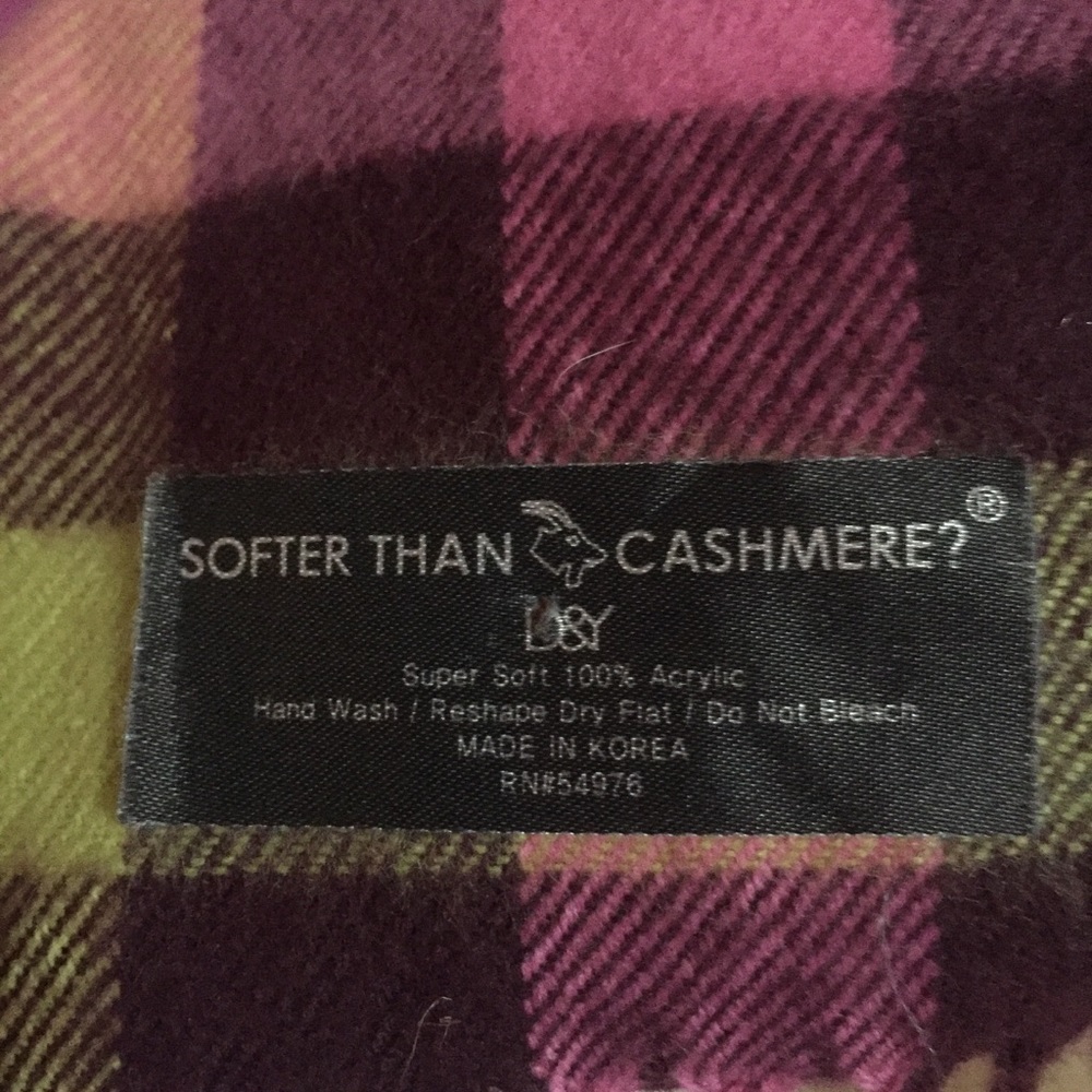 Softer than cashmere? D&Y maroon/pink/orange Scarf - Picture 4 of 6
